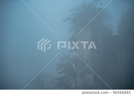 Amazing landscape of mountain and forest in the foggy at Wulingyuan, Hunan, China. Wulingyuan Scenic and Historic Interest Area which was designated a UNESCO World Heritage Site in China Amazing landscape of mountain and forest in the foggy at Wulingyuan, Hunan, China. Wulingyuan Scenic and Historic Interest Area which was designated a UNESCO World Heritage Site in China 90568985