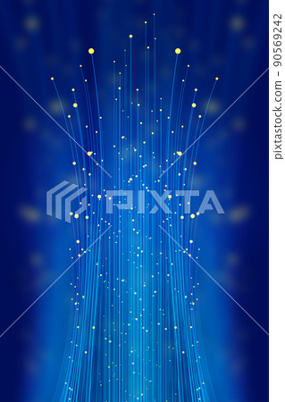 Indigo color line formation, luminous flux, mutual network science and technology poster background 90569242