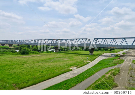 Edo River and Edo River Bridge Edo River and Edo River Bridge 90569715