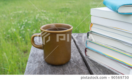 A pile of books and coffee A pile of books and coffee 90569730