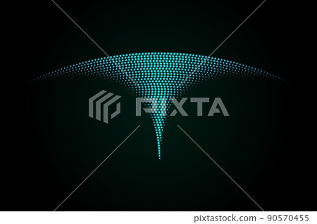 抽象字母T圖形由3D顆粒組成具有科技感 90570455