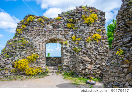 Old stone caste ruin window Old stone caste ruin window 90570457