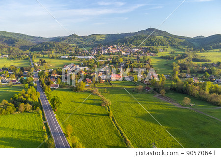 Jiretin and Jedlova Mountain view from above Jiretin and Jedlova Mountain view from above 90570641