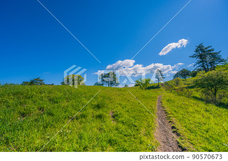 高原廣角拍攝藍天風景素材 高原廣角拍攝藍天風景素材 90570673