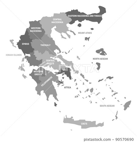 Greece - map of decentralized administrations Greece - map of decentralized administrations 90570690