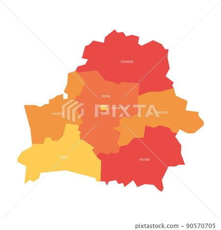 Belarus - administrative map of regions 90570705