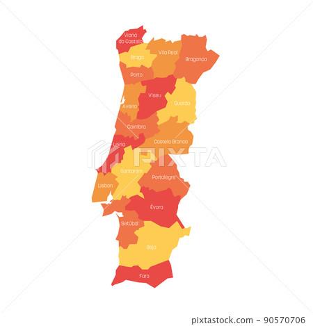 Portugal - administrative map of districts 90570706