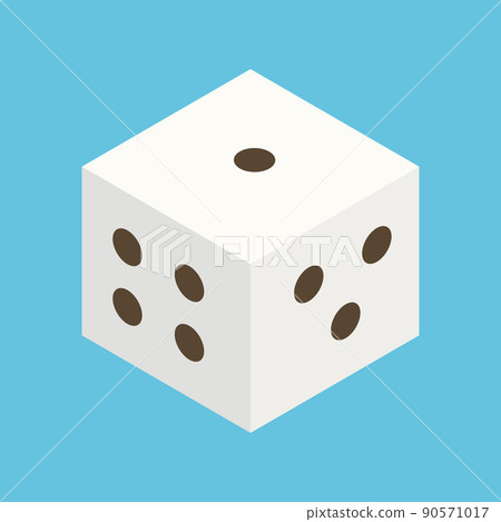 Playing dice isolated on white background. Flat vector isometric illustration. Playing dice isolated on white background. Flat vector isometric illustration. 90571017