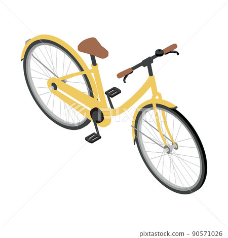 Isometric illustration of a bicycle without a basket (city cycle) Isometric illustration of a bicycle without a basket (city cycle) 90571026
