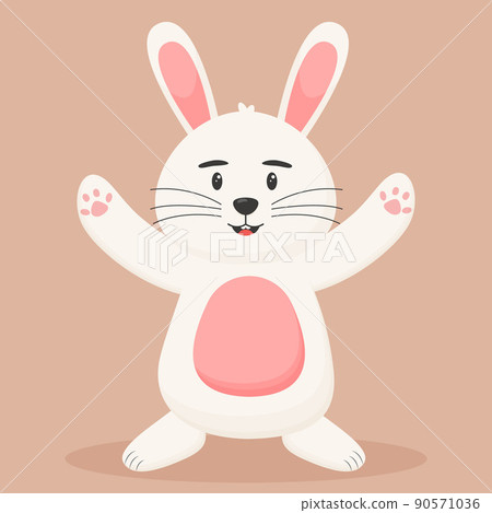 Cute Easter bunny. Easter concept. Flat vector illustration 90571036