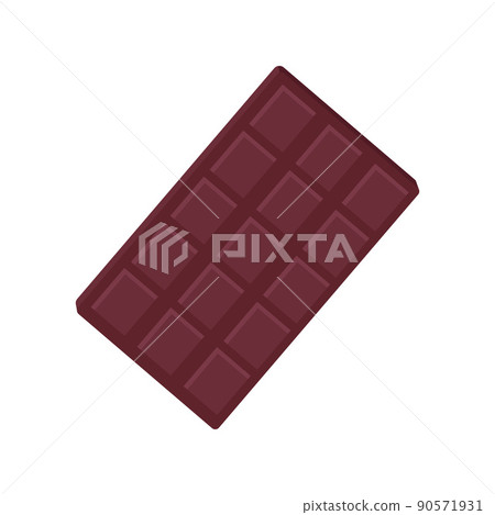 Dark chocolate bar on white background. Flat vector illustration Dark chocolate bar on white background. Flat vector illustration 90571931