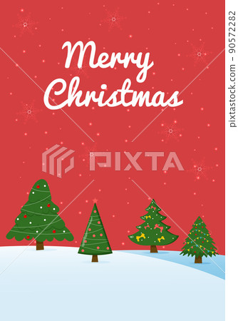 New Year 2022 card. Winter card design illustration for greetings, invitation, flyer, brochur. Christmas tree 90572282