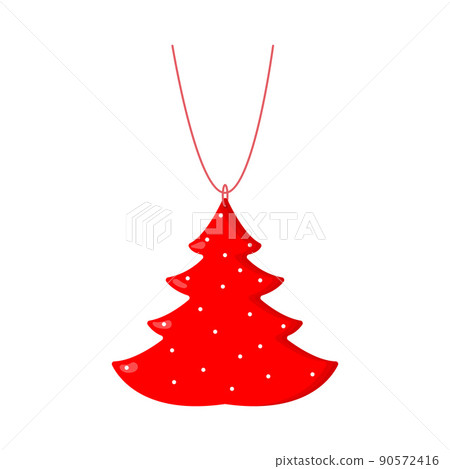 Cute christmas tree ball. Flat vector illustration - Stock Illustration ...