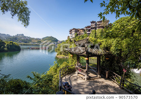 Street view local in Furong Ancient Town (Furong Zhen, Hibiscus Town), China. Furong Ancient Town is famous tourism attraction place. Street view local in Furong Ancient Town (Furong Zhen, Hibiscus Town), China. Furong Ancient Town is famous tourism attraction place. 90573570