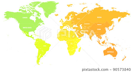 Colorful political map of World Colorful political map of World 90573840