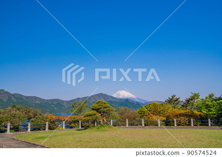 (神奈川縣)從綠意盎然的箱根恩賜公園眺望富士山 (神奈川縣)從綠意盎然的箱根恩賜公園眺望富士山 90574524