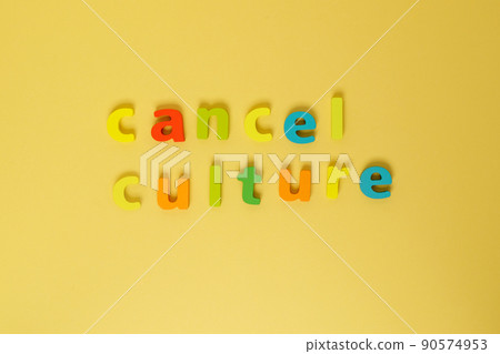 Cancel cultural symbol. Business and cancel cultural concept, copy space. 90574953