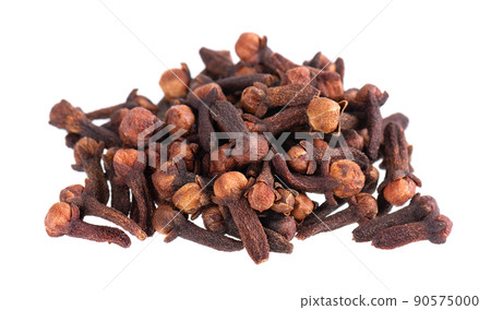 Dry cloves isolated on white background. Cloves spice. Spices and herbs. Dry cloves isolated on white background. Cloves spice. Spices and herbs. 90575000