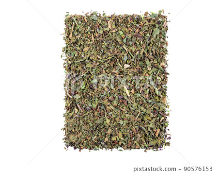 Mix of italian herbs isolated on white background with copy space for text or images. Spices, packaging concept. Close-up shot. 90576153