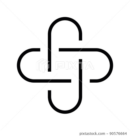 Two intertwined loops vector sign 90576664