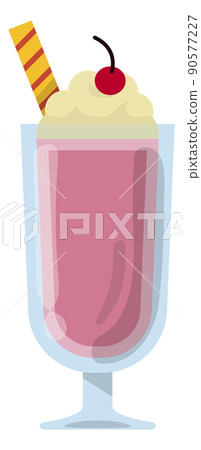 Milkshake icon. Sweet milk drink with whipping cream top Milkshake icon. Sweet milk drink with whipping cream top 90577227