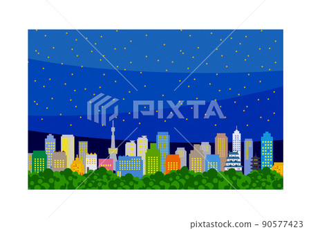 Oil-style embossing. Cityscape of beautiful skyscrapers. Creating a city where beautiful buildings and people can live brightly in harmony with nature Oil-style embossing. Cityscape of beautiful skyscrapers. Creating a city where beautiful buildings and people can live brightly in harmony with nature 90577423