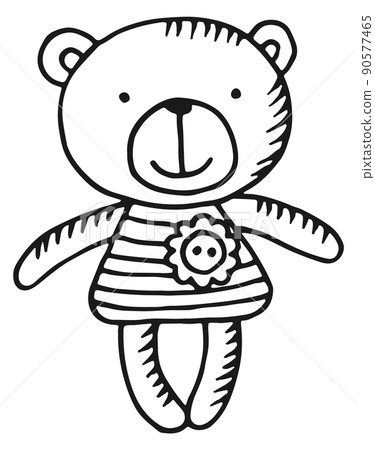 Textile bear toy. Soft fabric cute animal 90577465