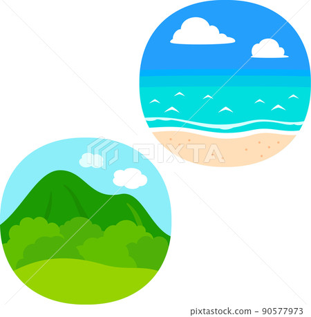 海和山圖標集 海和山圖標集 90577973