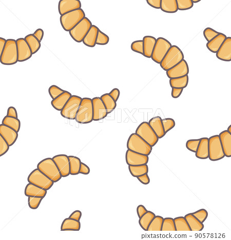 Croissants seamless pattern vector illustration 90578126