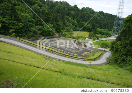 Radio Controlled Circuit Ground in Otani Dam Park Kurobe City, Toyama Prefecture in June 90578280