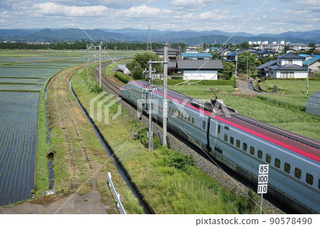 JR Tazawako Line that runs in Komachi JR Tazawako Line that runs in Komachi 90578490