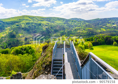 Aerial view from Tolstejn Castle Ruins Aerial view from Tolstejn Castle Ruins 90579158