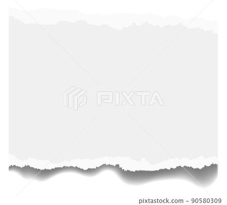 Blank paper page with torn edge and realistic shadow 90580309