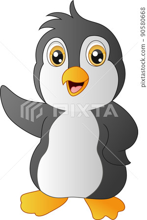 Cute penguin cartoon on white background Cute penguin cartoon on white background 90580668