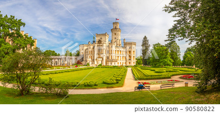 Hluboka Castle, historic chateau in Hluboka nad Vltavou in South Bohemia, Czech Republic Hluboka Castle, historic chateau in Hluboka nad Vltavou in South Bohemia, Czech Republic 90580822