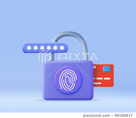 3d render fingerprint icon - Stock Illustration [90580917] - PIXTA