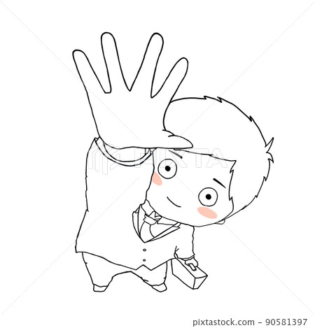 Raise your hand (smile, white) Raise your hand (smile, white) 90581397