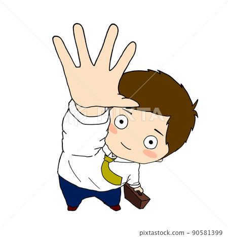 Raise your hand (smile, color, shirt) 90581399