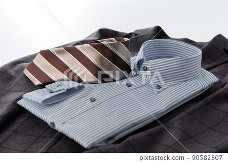 Clean striped shirt and brown suit Clean striped shirt and brown suit 90582807