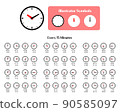 Clock Simple 15-minute symbol editable 90585097