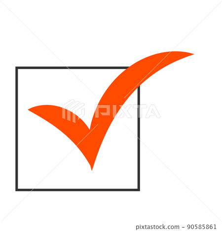 矩形框中的紅色複選標記 矩形框中的紅色複選標記 90585861