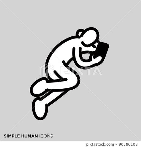 Simple human icon series "People who see smartphones" 90586108