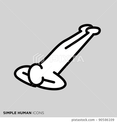 Simple human icon series "Prone sleeping person" 90586109