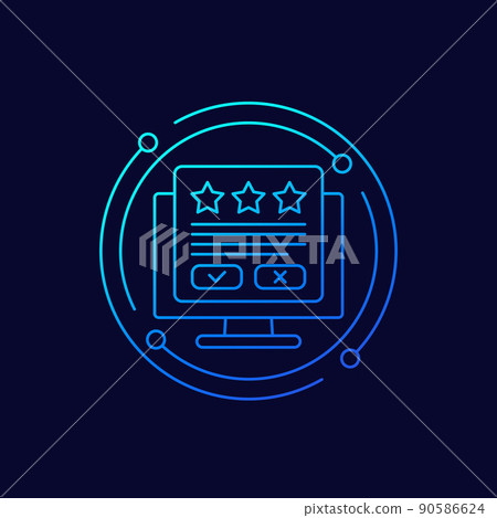 Review and feedback line icon for web Review and feedback line icon for web 90586624