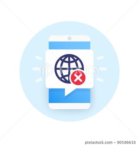 disconnect or offline, no internet access vector 90586638