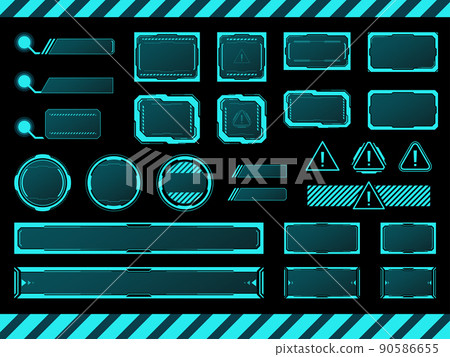 具有未來感的屏幕框架材料設置_透明 90586655
