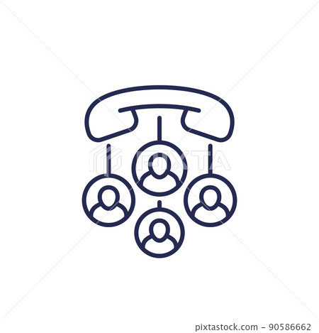 Voip telephony, calls line icon Voip telephony, calls line icon 90586662