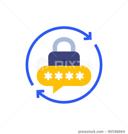 password reset icon, flat vector design 90586664