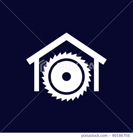 sawmill icon on dark, vector sawmill icon on dark, vector 90586708