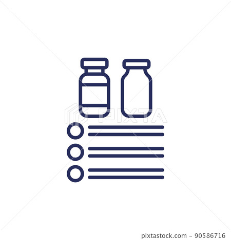 vaccine selection line icon on white 90586716